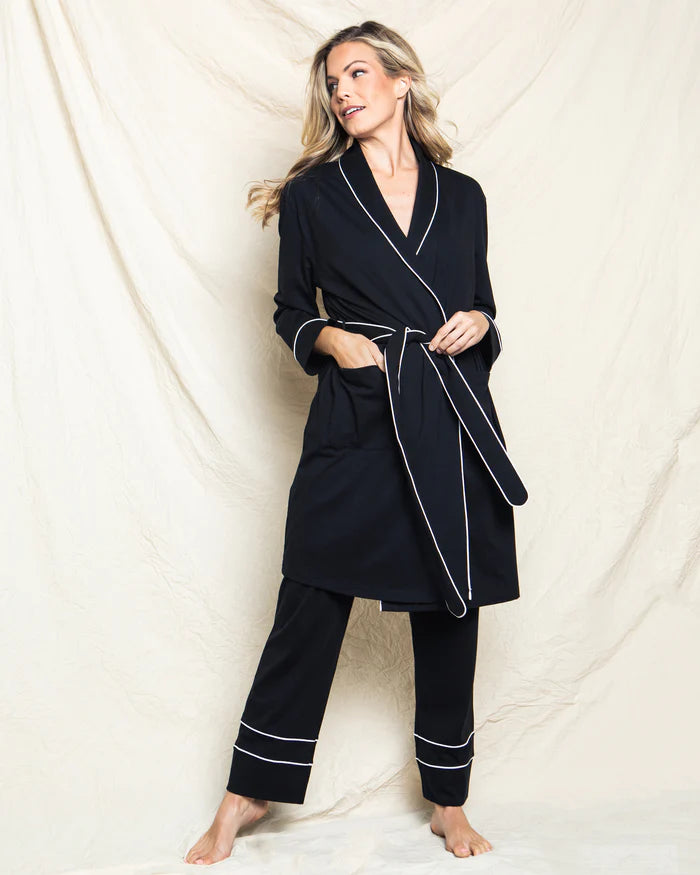 Luxe Pima Cotton Black Robe