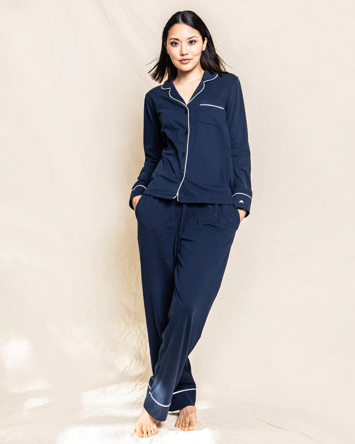 Women’s Luxe Pima Cotton Navy Classic Pajama Set